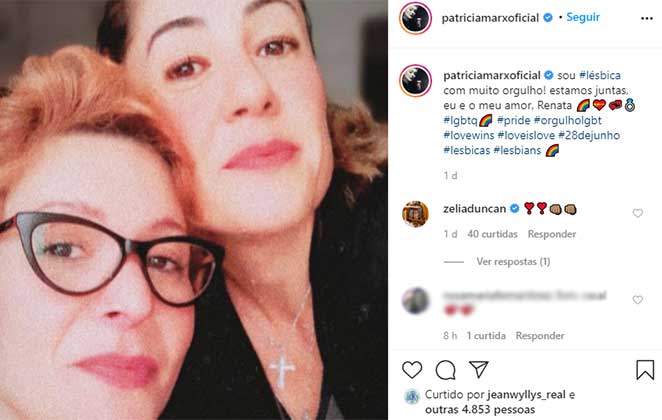Patricia Marx assume namoro com uma mulher nas redes sociais