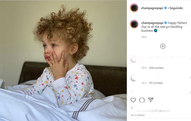 Drake posta foto fofa do filho Adonis