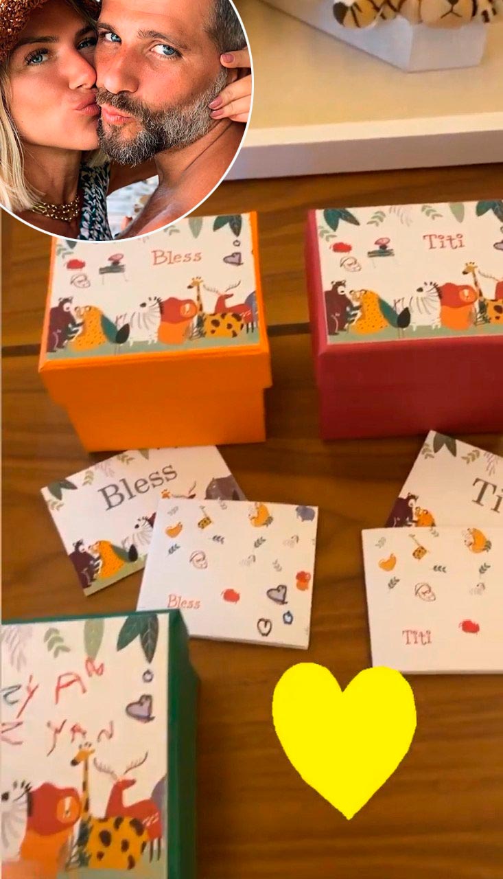 Giovanna Ewbank fez kits personalizados com as iniciais do nome do recém-nascido