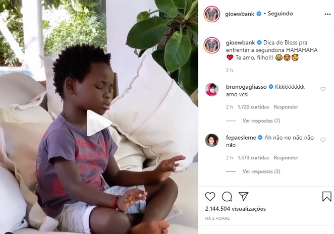 Giovanna Ewbank compartilha vídeo de Bless meditando
