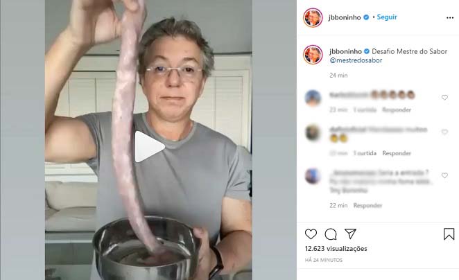 Boninho mostra talento culinário nas redes sociais