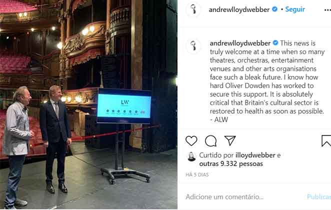 Post sobre o musical Cinderella de Andrew Lloyd Webber