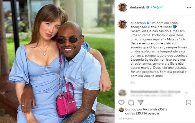 Duda Reis e Nego do Borel combinam look nas redes sociais