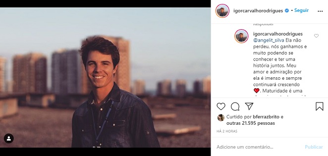 Igor Carvalho, ex de Manu Gavassi, se pronuncia sobre o término do namoro