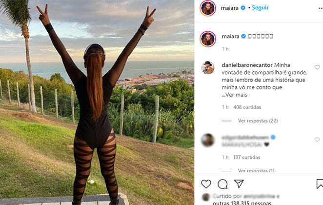 Cantora apareceu sexy no Instagram @maiara