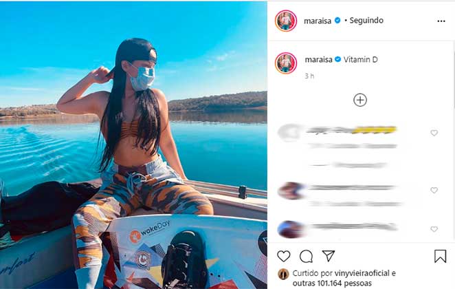 Maraisa compartilhou momento de lazer no Instagram e exibiu corpão ao posar de biquíni