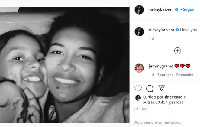 Irmã de Naya Rivera faz post cheio de saudade