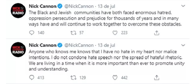 Nick Cannon se pronunciou sobre a polêmica em suas redes sociais