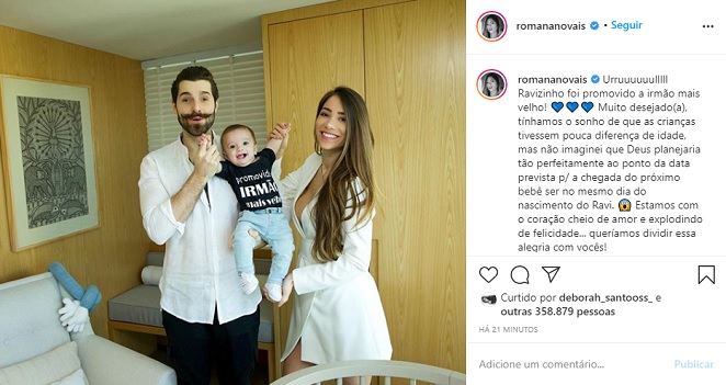 Romana Novais conta que está grávida do segundo filho