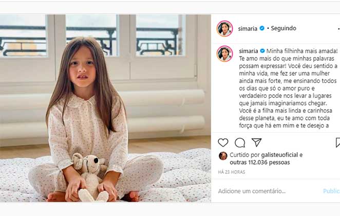 Simaria faz declaração bastante babona pelo aniversário da filha Giovanna no Instagram