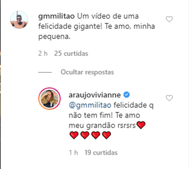 Viviane Araujo e Guilherme Militão trocam juras de amor