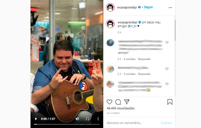 Walter Casagrande homenageou Rodrigo Rodrigues com vídeo no Instagram