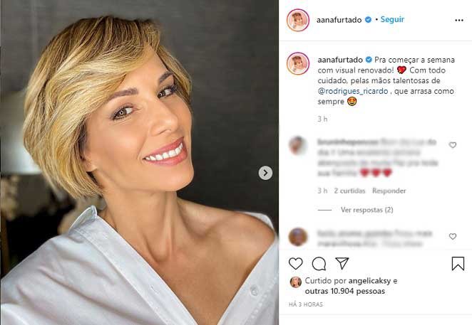 Ana Furtado muda o visual e fica loira