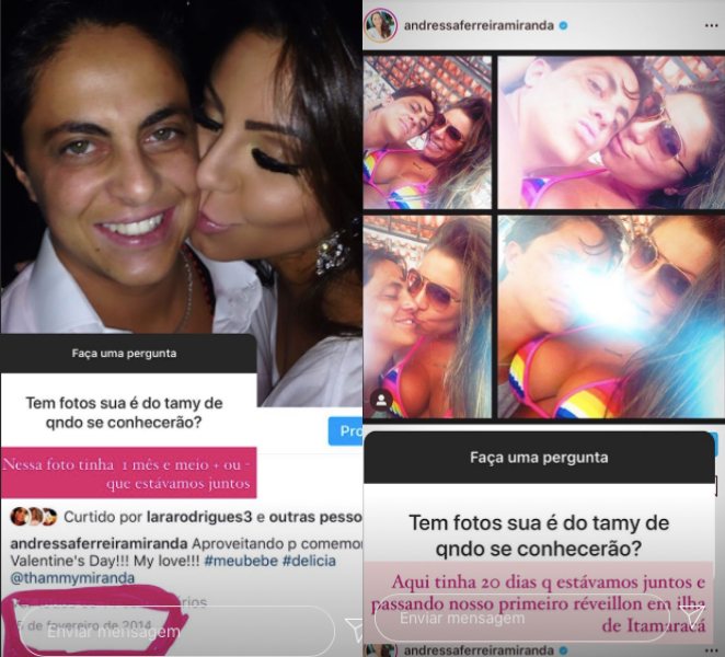 Andressa Ferreira mostra fotos de início de namoro com Thammy