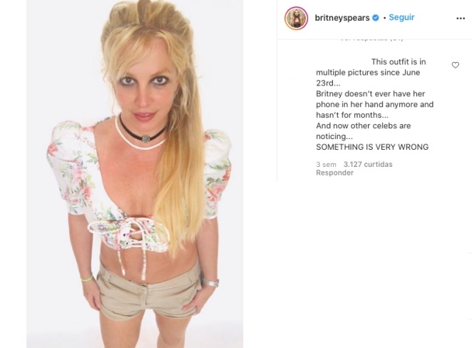 Fãs reparam que Britney Spears anda repetindo foto no Instagram