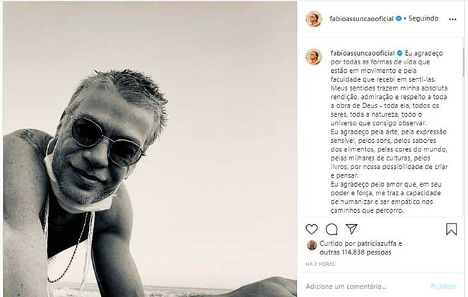 Fábio Assunção comemorou a chegada dos 49 anos no Instagram
