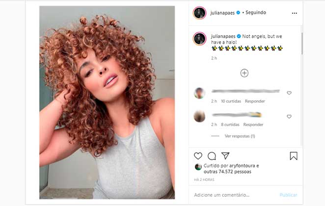 Juliana Paes posou deslumbrante com seus cachos naturais no Instagram