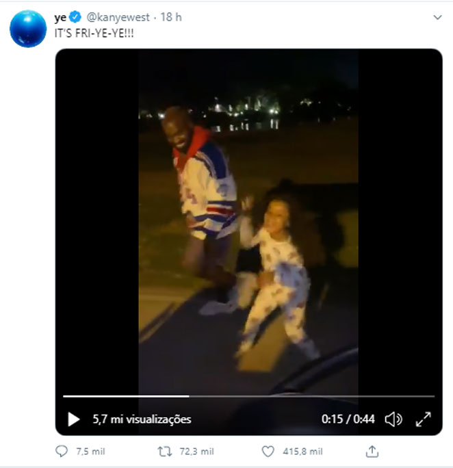 Kanye West dança com a filha, North