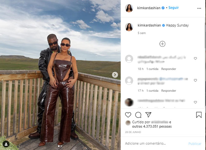 Kim Kardashian e o marido, o rapper Kanye West