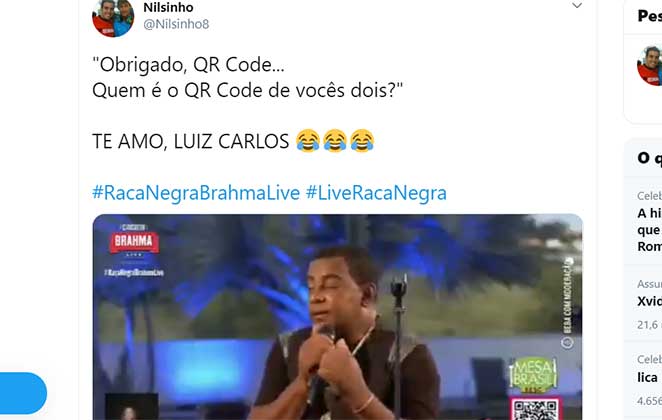 O QR Code inesquecível na live de Luíz Carlos