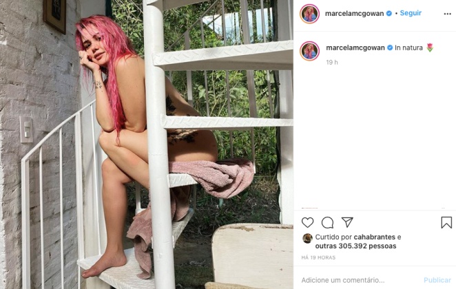 Marcela Mc Gowan surge nua em sua nova foto no Instagram