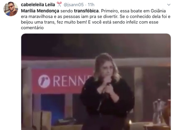 Marília Mendonça foi acusada de transfobia pelo público