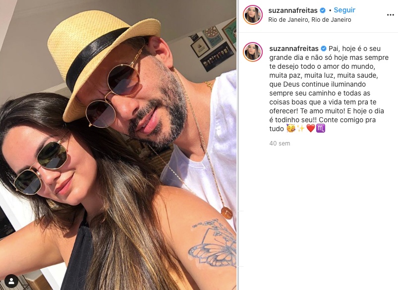 Suzanna Freitas chama Mico Freitas de 'pai'