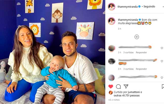 Thammy Miranda posou com Andressa Ferreira e Bento no Instagram