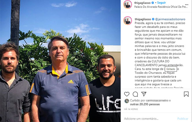Thiago Gagliasso e Jair Messias Bolsonaro em Brasília @thigagliasso