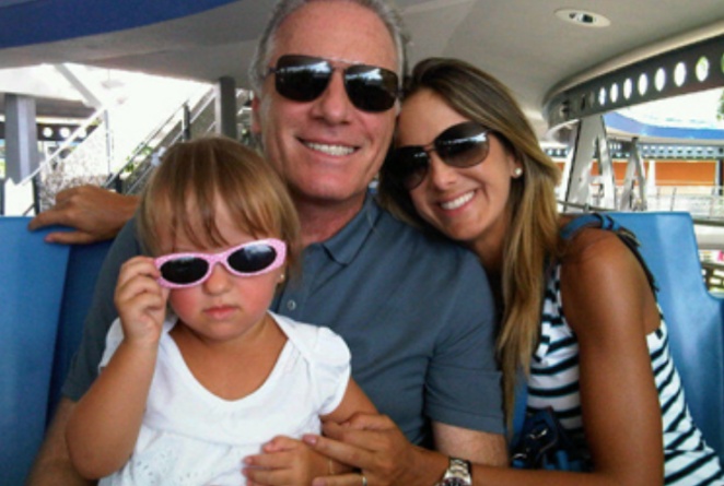 Ticiane Pinheiro e Roberto Justus com a filha Rafaella 
