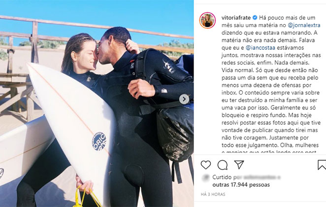 Vitória Frate desabafa no Instagram @vitoriafrate