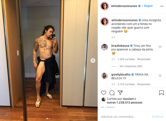 Whindersson Nunes posta 'semi nude' no Instagram