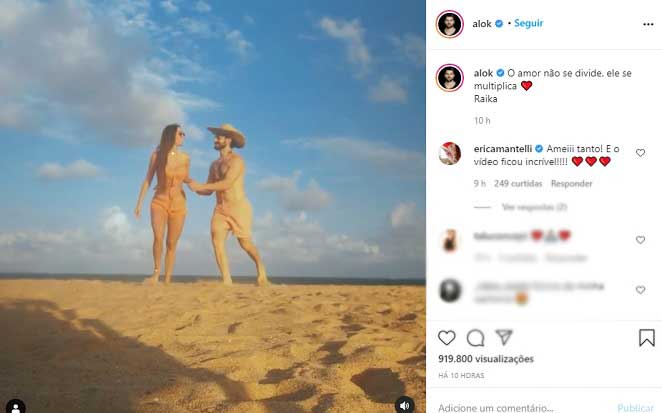 Romana Novais e Alok postam vídeo para anunciar o nome da filha