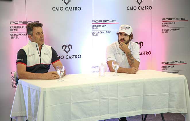 Caio Castro realizou coletiva de imprensa e anunciou carreira como piloto