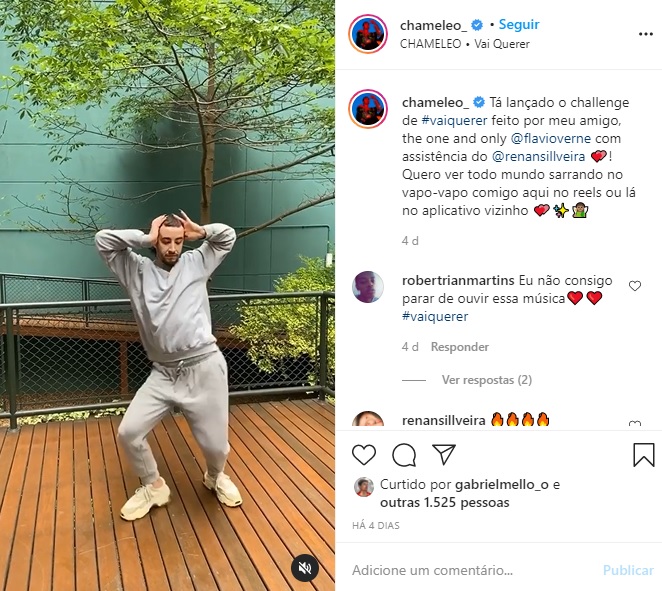 Cameleo lança coreografia de Vai Querer nas redes sociais