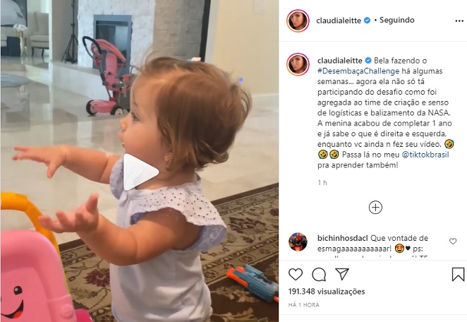 Claudia Leitte encantou a web ao mostrar a filha Bela, de um ano, dançando