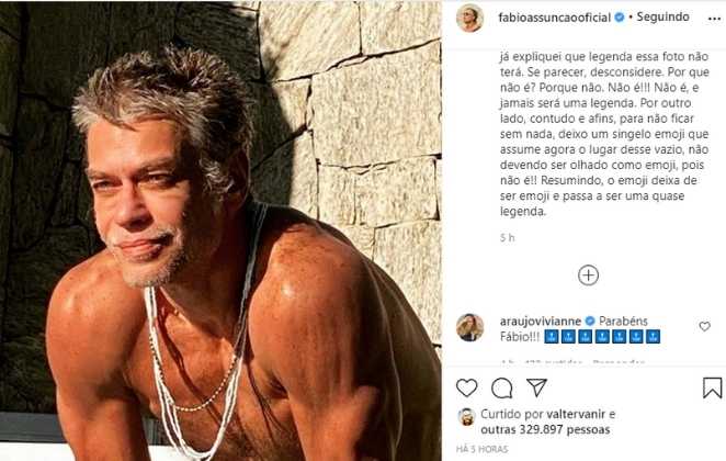 Postagem enigmática de Fabio Assunção
