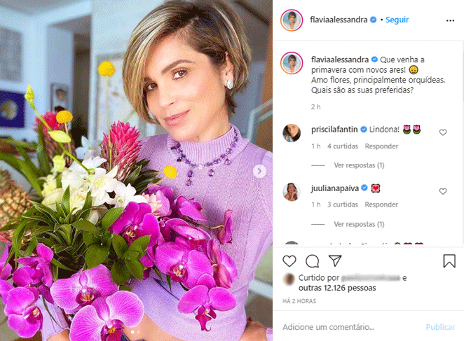 Flávia Alessandra dá as boas-vindas à primavera