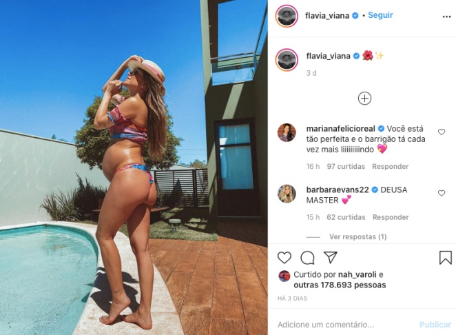 Flávia Viana recebe críticas por seu bumbum em foto grávida
