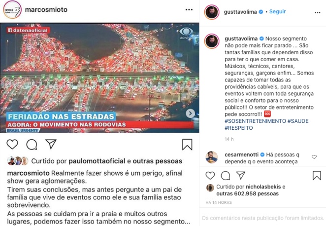 Gusttavo Lima defende liberação de shows em meio à pandemia de coronavírus