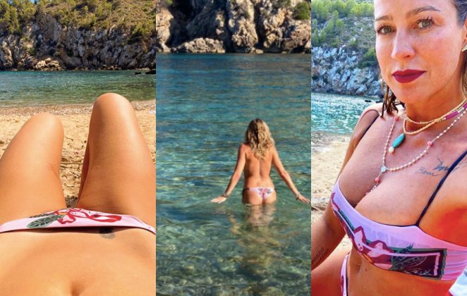 Luana Piovani posa sexy em ida à praia de Ibiza