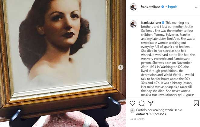 Irmão de Sylvester Stallone anuncia a morte da mãe
