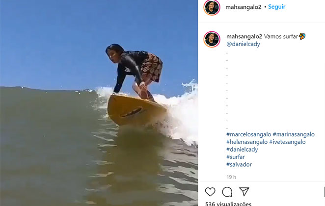 Marcelo Sangalo desliza nas ondas do mar