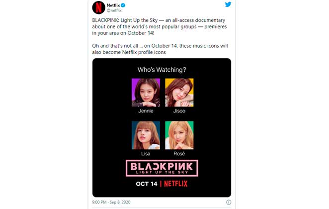 Netflix confirmou a chegada de um documentário sobre Blackpink em outubro na plataforma
