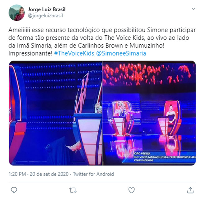Internauta elogia mudanças no The Voice Kids em razão da pandemia da Covid-19