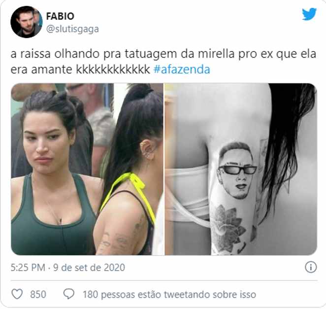 Raissa Barbaosa não gostou nada de ver a tatuagem da funkeira
