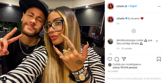 Rafaella Santos declarou seu amor ao irmão Neymar Jr. após caso de racismo
