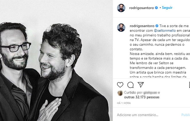 Rodrigo Santoro celebra reencontro cênico com o amigo Selton Mello 