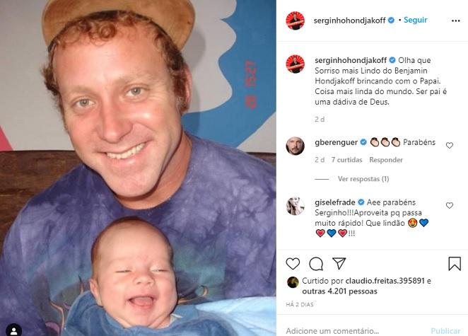 Sergio Hondjakoff encanta ao posar com o filho Benjamin