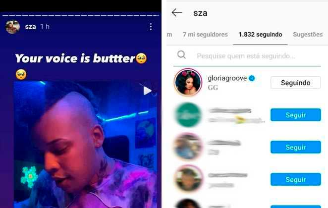 SZA compartilhou cover de Gloria Groove do seu single nos stories e começou a segui-lá no Instagram